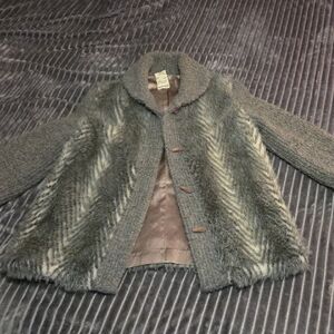Elegant Gray Faux Fur Women's Teddy Jacket